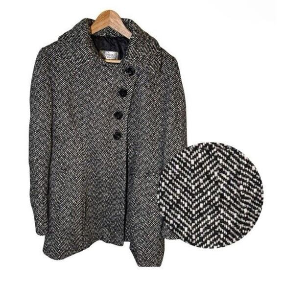 Guess SZ XL Womens Tweed Swing Double Breasted Wool Blend Pea Coat Winter Dressy - Picture 1 of 13